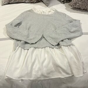 Beachlunchlounge collection size L sweater with shirt detailing underneath